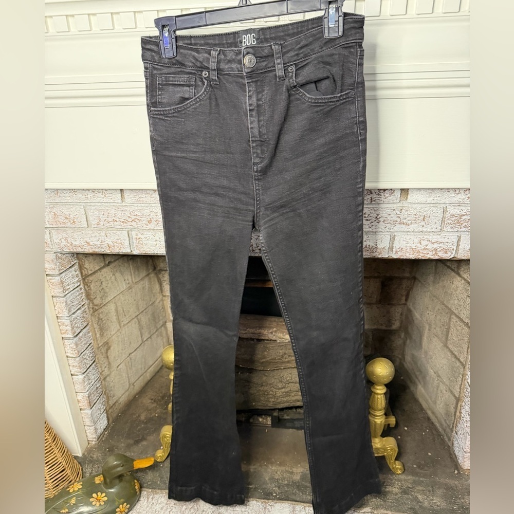 BDG Urban Outfitters High Rise Flare Jeans Women's 31 Dark Gray Washed Denim